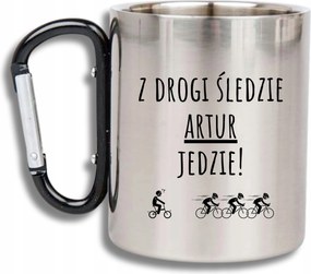 Bögre Acél Fül Karabiner Kerékpáros Vicces Út Hering Név