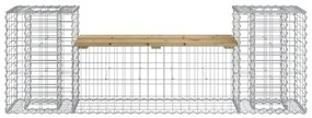 tömör impregnált fenyőfa gabion kerti pad 183x41x60,5 cm
