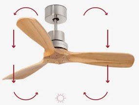 FARO 33509DC - Mennyezeti ventilátor MINI LANTAU króm/fa átm. 107 cm + távirányító
