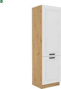 Magas szekrény, fehér/artisan tölgy, LULA 60 DK-210 2F