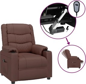 vidaXL barna műbőr elektromos dönthető fotel
