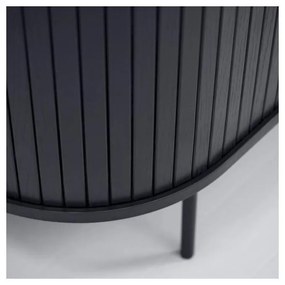 Fekete TV-állvány tölgyfa dekorral 56x180 cm Nola – Unique Furniture