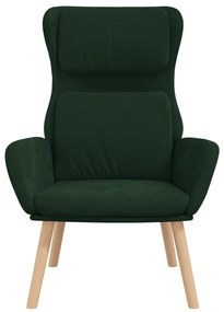 vidaXL sötétzöld bársony pihenőfotel