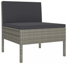 vidaXL 10 részes szürke polyrattan kerti ülőgarnitúra párnákkal