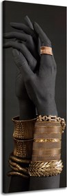 Vászonkép Arany karkötők Kézen Ékszerek 40x120 cm