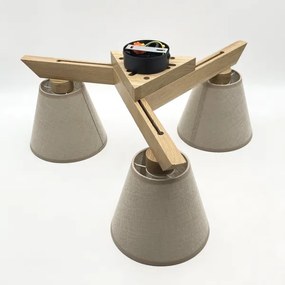 Brilagi - LED  Felületre szerelhető csillár  ANTHONY 3xE14/40W/230V tölgy/bézs