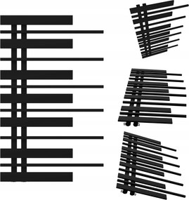 Fürdőszobai radiátor Pianino 870x570 Fekete Matt Bal