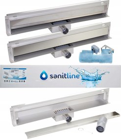Sanitline Lineáris lefolyó 2in1 Fali 80cm 52mm Csempe Alatt Sima