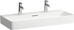 Laufen Val mosdó 95x42 cm fehér színben fényes felülettel két nyílással a csaptelep számára H8102874001071