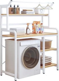 Polcállvány mosógép fölé, tölgy natural/fehér, DARBY