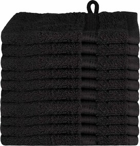 vidaXL Vendégtörölköző SOLUND 10 pcs Fekete 15 x 21 cm 550 gsm