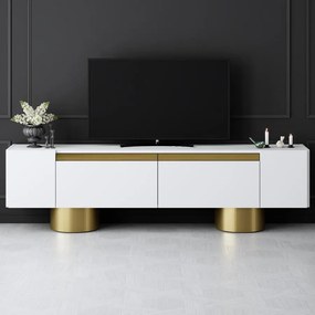 TV szekrény Bohem - White, Gold