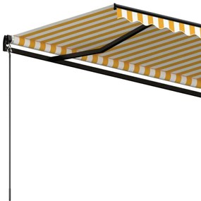 sárga és fehér kézzel kihúzható napellenző 500 x 350 cm