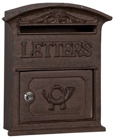 Fém postaláda barna Letters