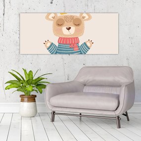 Kép - Bézs mackó koronával (120x50 cm)