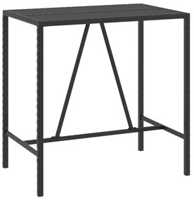 5 részes fekete polyrattan kerti bárszett párnával
