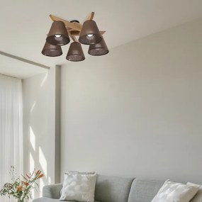 Brilagi - LED  Felületre szerelhető csillár  ANTHONY 5xE14/40W/230V tölgy/barna