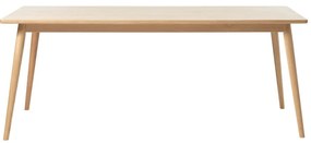 Natúr színű bővíthető étkezőasztal tölgyfa dekoros asztallappal 190x90 cm Barrali – Unique Furniture