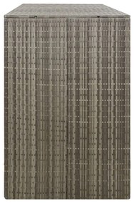 szürke polyrattan hármas kerekeskuka tárolófészer 207x80x117 cm