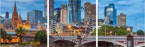 Melbourne város képe (órával) (90x30 cm)