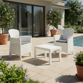 Kerti garnitúra AKITA, 3 részes, fehér I.P.A.E-Progarden