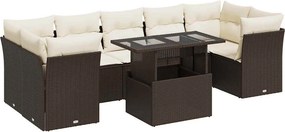 vidaXL 8 részes barna polyrattan kerti ülőgarnitúra párnákkal