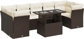 vidaXL 8 részes barna polyrattan kerti ülőgarnitúra párnákkal