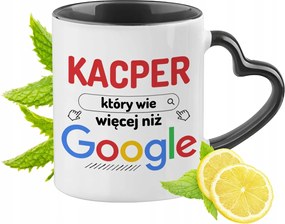 Kacpra Bögre Fekete Szív Alakú Füllel Ajándék Nyomtatott