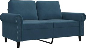 vidaXL kétszemélyes kék bársony kanapé 120 cm