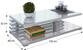 Alex dohányzóasztal magasfényű fehér N