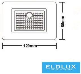 UNIVERSO süllyesztett LED lámpatest PIR 1.3w 25lm 4000k 3m-120°-45sec IP20 fekete
