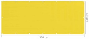 sárga HDPE erkélytakaró 120 x 300 cm