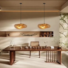 Immax 08269L - Csillár zsinóron HILO 1xE27/40W/230V átm. 60 cm bambusz