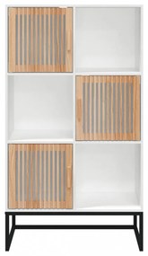 fehér szerelt fa magasszekrény 70 x 35 x 125 cm