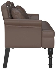 vidaXL Chesterfield Pad párnával Barna 120,5 x 65 x 75 cm Műbőr