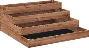 Outsunny 4-szintes Emelt Fa Virágtartó Nagy Kültéri Virágtartó Létra Designtal Városi Kert Növények és Virágok Növesztéséhez Teraszon, Balkonon 113x11