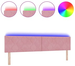 LED Fejtámla LED -es lámpákkal Rózsaszín 200 cm Bársony