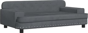 vidaXL sötétszürke bársony gyerekkanapé 90 x 45 x 30 cm