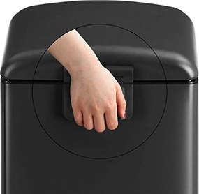 Konyhai szemetes, 30 literes , acélpedálos kuka fedéllel és belső vödörrel,  fekete