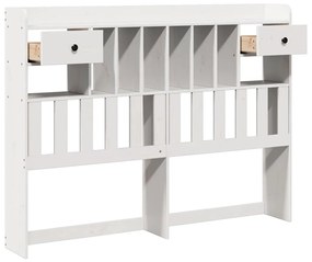 fehér tömör fenyőfa fejtámla tárolóval 150 cm