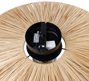 Rusztikus fali lámpa fekete kötéllel 60 cm - Leia