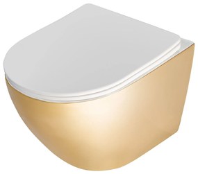 Függesztett WC-csésze rea Carlo Flat Mini Gold/White