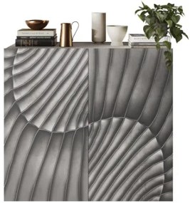 SNAKE kétajtós komód, antracitszürke testtel és antracitszürke, díszített mintázatú előlapokkal