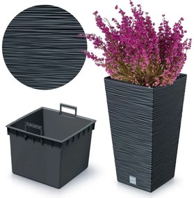 FURU SQUARE 24 cm-es virágtartó, antracit, 24 cm