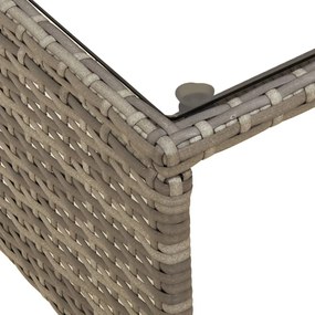 vidaXL L-alakú szürke polyrattan kerti kanapé asztallal és párnákkal