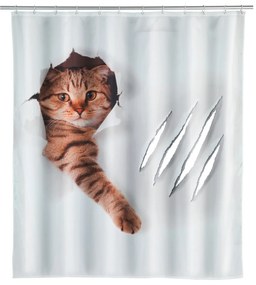 Cute Cat Zuhanyfüggöny, Wenko, 180x200 cm,  100% poliészter, színes