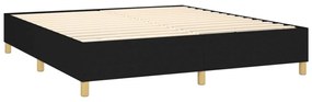 fekete szövet rugós és LED-es ágy matraccal 160x200 cm