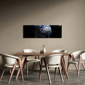 Föld és a Hold képe (órával) (90x30 cm)