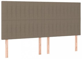 tópszínű szövet rugós és LED-es ágy matraccal 160x200 cm