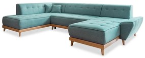 Türkiz kinyitható sarokkanapé (bal oldali-U alakú) Dazzling Daisy – Miuform